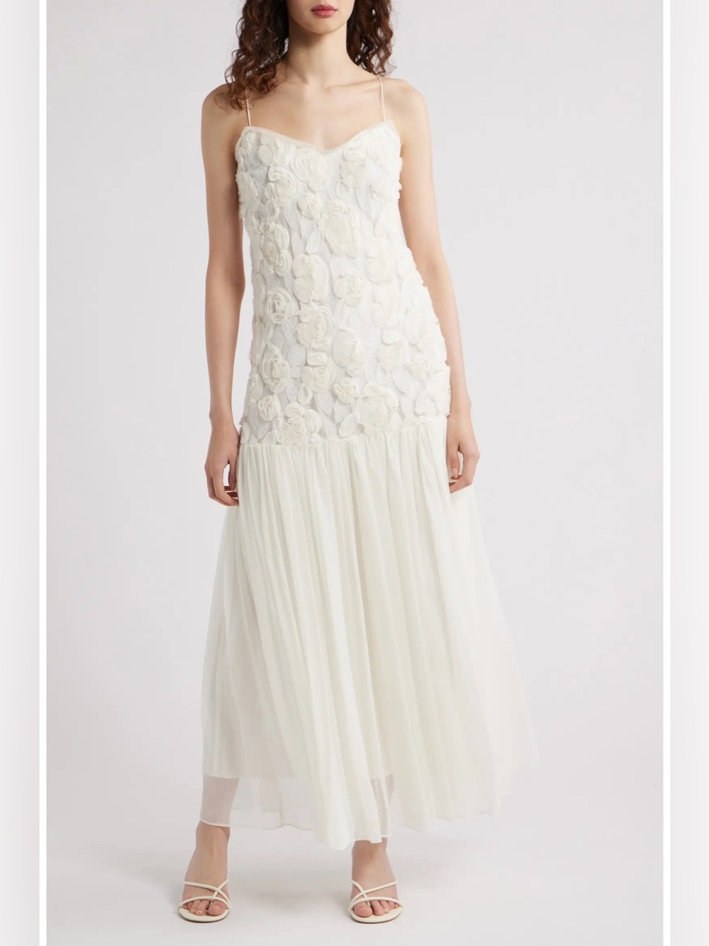 Lucy Paris Arwen Floral Drop Waist Appliqué Maxi Dress